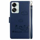 For OnePlus Nord 2T Cute Cats RFID Leather Phone Case(Blue) - 3