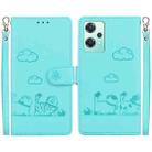 For OnePlus Nord CE 2 Lite 5G Cute Cats RFID Leather Phone Case(Green) - 1