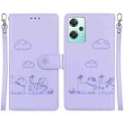 For OnePlus Nord CE 2 Lite 5G Cute Cats RFID Leather Phone Case(Purple) - 1