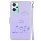 For OnePlus Nord CE 2 Lite 5G Cute Cats RFID Leather Phone Case(Purple) - 3