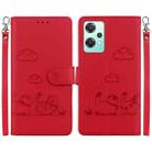 For OnePlus Nord CE 2 Lite 5G Cute Cats RFID Leather Phone Case(Red) - 1