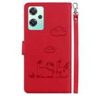 For OnePlus Nord CE 2 Lite 5G Cute Cats RFID Leather Phone Case(Red) - 3