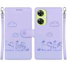 For OnePlus Nord CE 3 Lite Cute Cats RFID Leather Phone Case(Purple) - 1