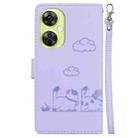 For OnePlus Nord CE 3 Lite Cute Cats RFID Leather Phone Case(Purple) - 3