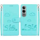 For OnePlus Nord CE4 5G Cute Cats RFID Leather Phone Case(Green) - 1