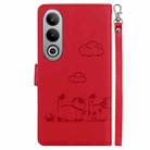 For OnePlus Nord CE4 5G Cute Cats RFID Leather Phone Case(Red) - 3