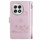 For OnePlus 13 Cute Cats RFID Leather Phone Case(Rose Gold) - 3