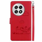 For OnePlus 13 Cute Cats RFID Leather Phone Case(Red) - 3