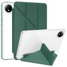 For Xiaomi Redmi Pad SE 8.7 Clear Acrylic Deformation Leather Tablet Case(Dark Green) - 1