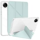 For Xiaomi Redmi Pad SE 8.7 Clear Acrylic Deformation Leather Tablet Case(Light Green) - 1