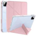 For Xiaomi Pad 7 / 7 Pro Clear Acrylic Deformation Leather Tablet Case(Pink) - 1