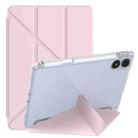 For Xiaomi Redmi Pad 12.1 Clear Acrylic Deformation Leather Tablet Case(Pink) - 1