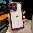 For iPhone 11 Dual-color Plating Space PC Hybrid TPU Phone Case(Purple) - 1