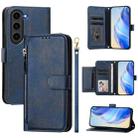 For Samsung Galaxy S23+ 5G Multi-Card Slots Zipper Wallet Leather Phone Case(Blue) - 1