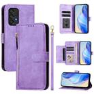 For Samsung Galaxy A53 5G Multi-Card Slots Zipper Wallet Leather Phone Case(Purple) - 1
