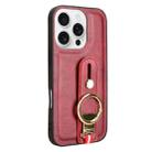 For iPhone 16 Pro Max Wristband Leather Back Phone Case(Red) - 2