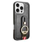 For iPhone 16 Pro Wristband Leather Back Phone Case(Black) - 2