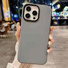 For iPhone 16 Pro Max Metal Liquid Silicone Skin Feel Phone Case(Grey) - 1