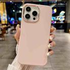 For iPhone 16 Pro Metal Liquid Silicone Skin Feel Phone Case(Pink) - 1