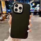 For iPhone 16 Pro Metal Liquid Silicone Skin Feel Phone Case(Black) - 1