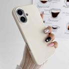 For iPhone 16 Metal Liquid Silicone Skin Feel Phone Case(White) - 1