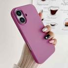 For iPhone 16 Metal Liquid Silicone Skin Feel Phone Case(Rose Red) - 1