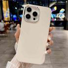 For iPhone 15 Pro Max Metal Liquid Silicone Skin Feel Phone Case(White) - 1