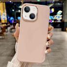 For iPhone 15 Metal Liquid Silicone Skin Feel Phone Case(Pink) - 1