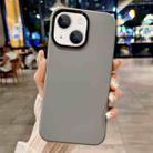 For iPhone 15 Metal Liquid Silicone Skin Feel Phone Case(Grey) - 1