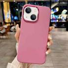 For iPhone 15 Metal Liquid Silicone Skin Feel Phone Case(Rose Red) - 1