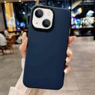 For iPhone 15 Metal Liquid Silicone Skin Feel Phone Case(Dark Blue) - 1