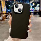 For iPhone 14 Metal Liquid Silicone Skin Feel Phone Case(Black) - 1