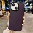 For iPhone 13 Metal Liquid Silicone Skin Feel Phone Case(Dark Purple) - 1