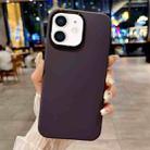 For iPhone 12 Metal Liquid Silicone Skin Feel Phone Case(Dark Purple) - 1