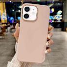 For iPhone 12 Metal Liquid Silicone Skin Feel Phone Case(Pink) - 1