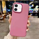 For iPhone 12 Metal Liquid Silicone Skin Feel Phone Case(Rose Red) - 1