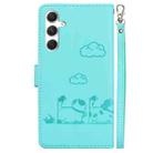 For Samsung Galaxy S24 5G Cute Cats RFID Leather Phone Case(Green) - 3