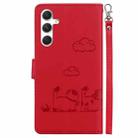 For Samsung Galaxy S24 5G Cute Cats RFID Leather Phone Case(Red) - 3