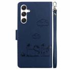 For Samsung Galaxy S24 5G Cute Cats RFID Leather Phone Case(Blue) - 3