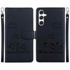 For Samsung Galaxy S24 5G Cute Cats RFID Leather Phone Case(Black) - 1