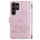 For Samsung Galaxy S24 Ultra 5G Cute Cats RFID Leather Phone Case(Rose Gold) - 3