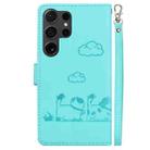 For Samsung Galaxy S24 Ultra 5G Cute Cats RFID Leather Phone Case(Green) - 3