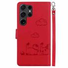 For Samsung Galaxy S24 Ultra 5G Cute Cats RFID Leather Phone Case(Red) - 3