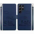 For Samsung Galaxy S24 Ultra 5G Cute Cats RFID Leather Phone Case(Blue) - 1