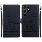 For Samsung Galaxy S24 Ultra 5G Cute Cats RFID Leather Phone Case(Black) - 1