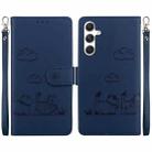 For Samsung Galaxy S24 FE 5G Cute Cats RFID Leather Phone Case(Blue) - 1