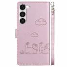 For Samsung Galaxy S23 5G Cute Cats RFID Leather Phone Case(Rose Gold) - 3