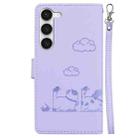 For Samsung Galaxy S23 5G Cute Cats RFID Leather Phone Case(Purple) - 3