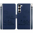 For Samsung Galaxy S23 5G Cute Cats RFID Leather Phone Case(Blue) - 1