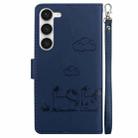 For Samsung Galaxy S23 5G Cute Cats RFID Leather Phone Case(Blue) - 3